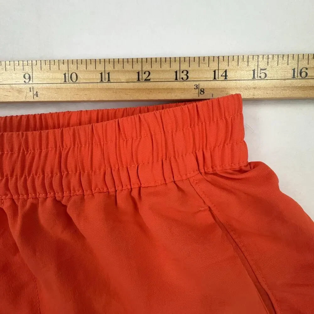 The North Face Swim Shorts Mens Small Orange Lined Elastic Waist Logo Pocket